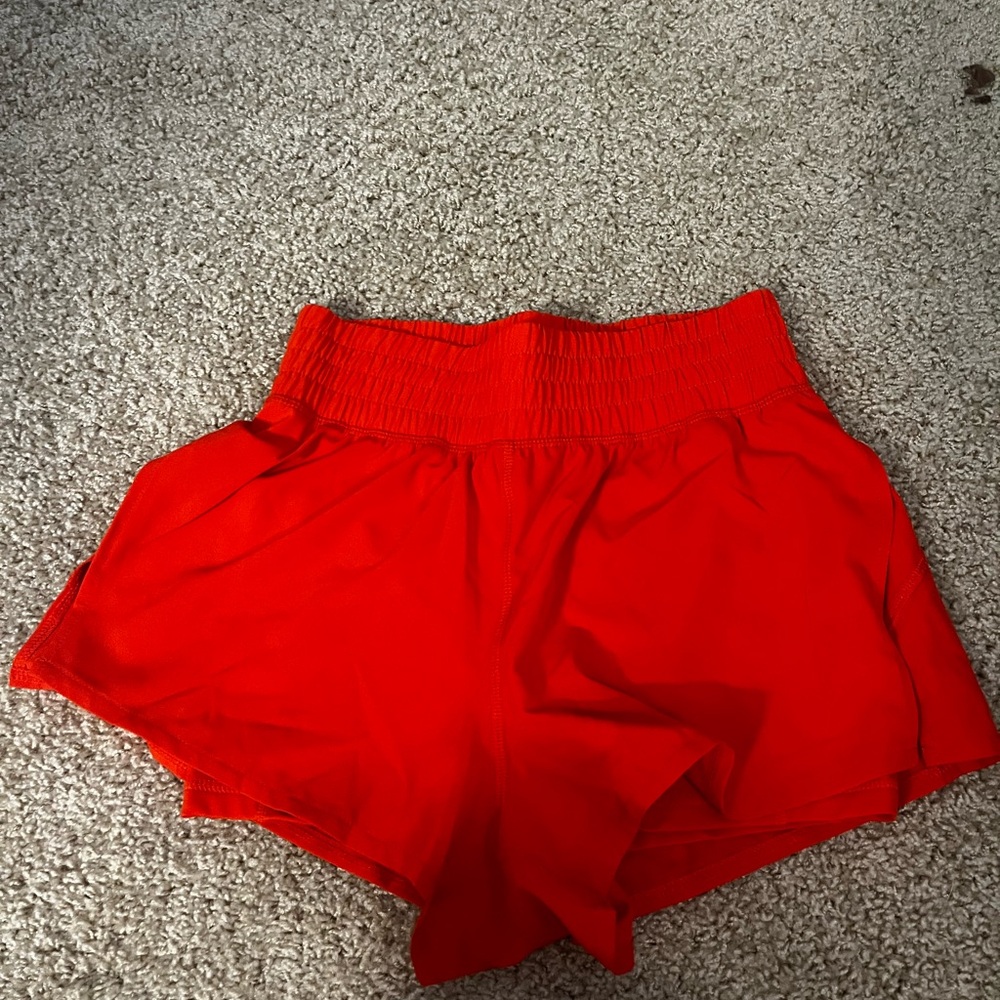 Women's Orange High-Waisted Shorts